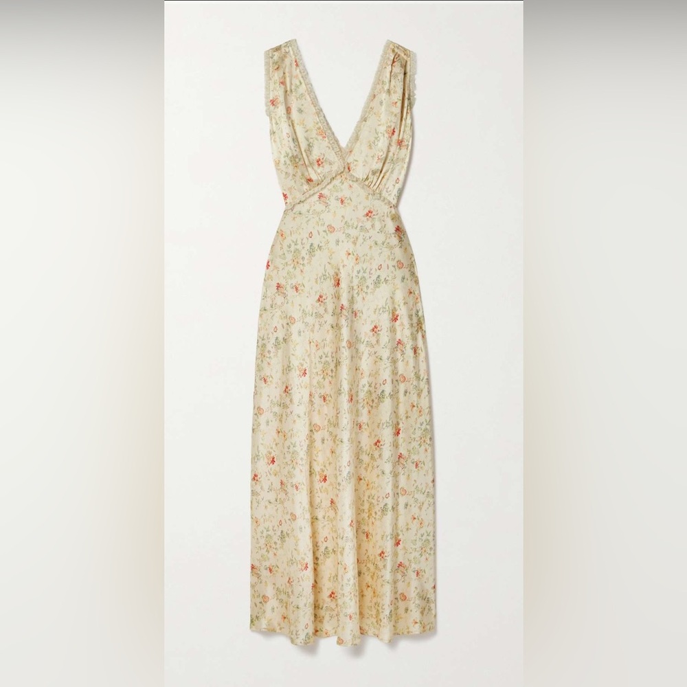 Floral Cream Maxi Dress